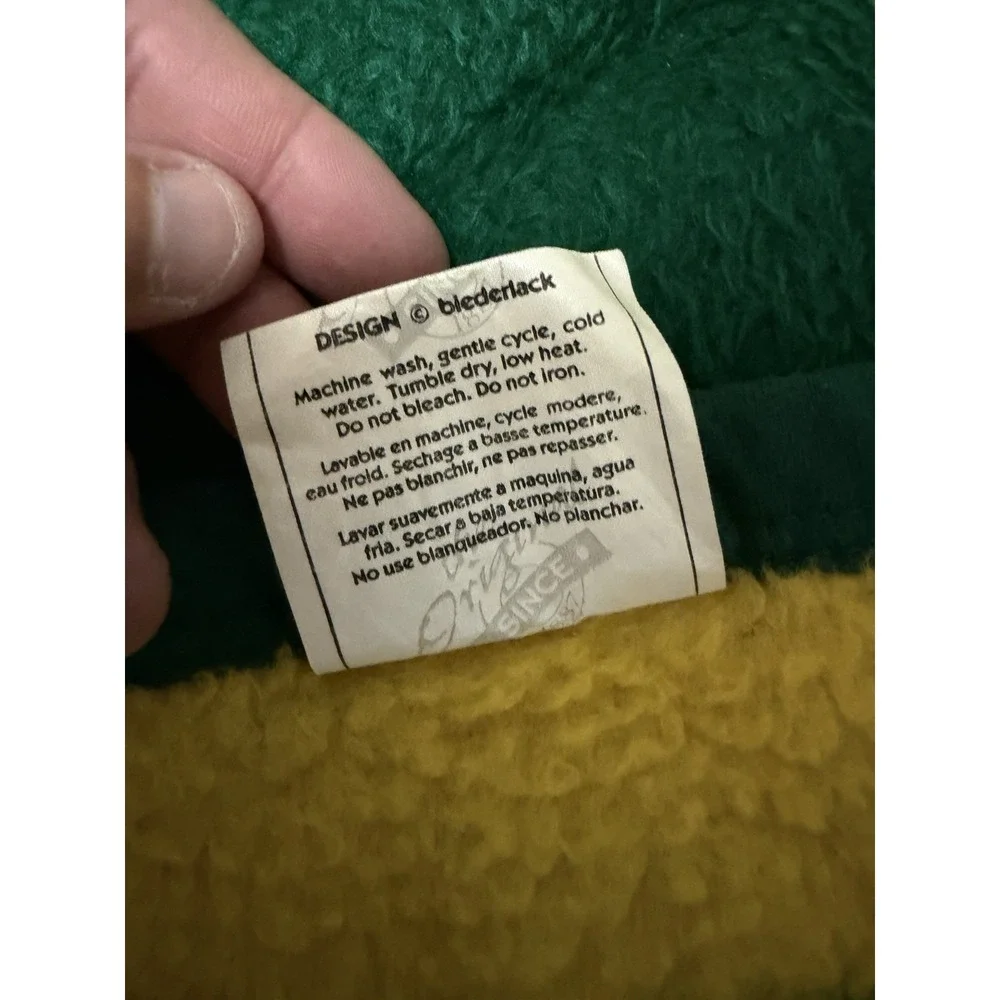 Vintage JOHN DEERE  Blanket Green Yellow  Reversible Biederlack of America
